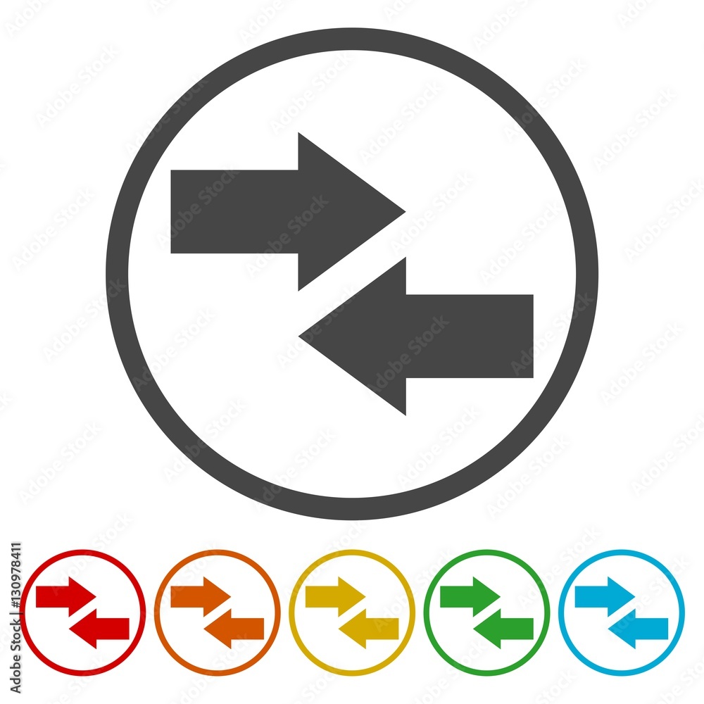 Right Left arrow sign icons set Right Left arrow sign icons set