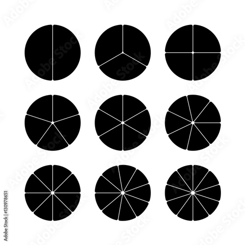 Circle segments set. Black with rounded corners.