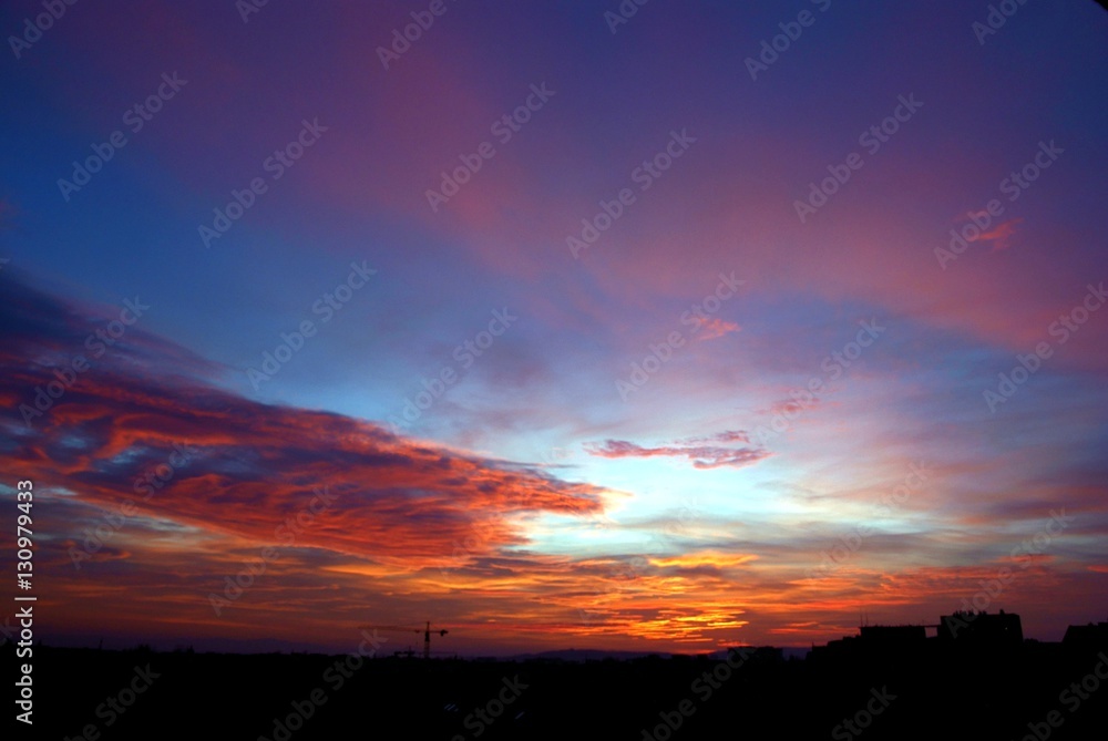 multicolor,picturesque sunset