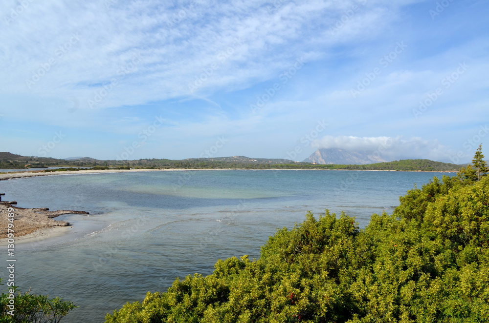 Panoramic view of the beach and the crystal sea of Sardinia