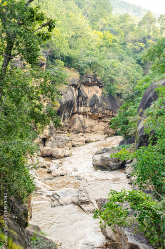 Rocky mountain river gorge at Ob Luang national park in Thailand