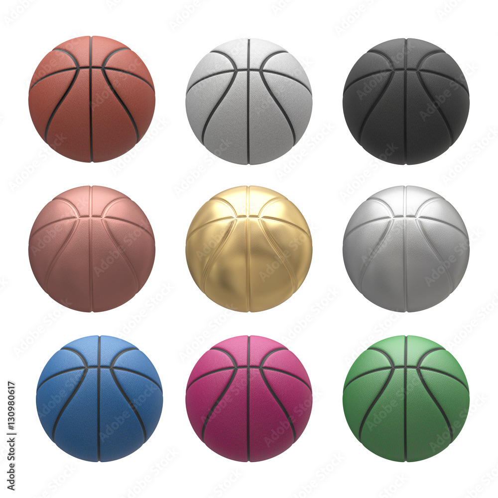 Basketball isolated on a white background. 3D illustration