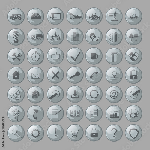 vector illustration, showing 49 icons of the construction site