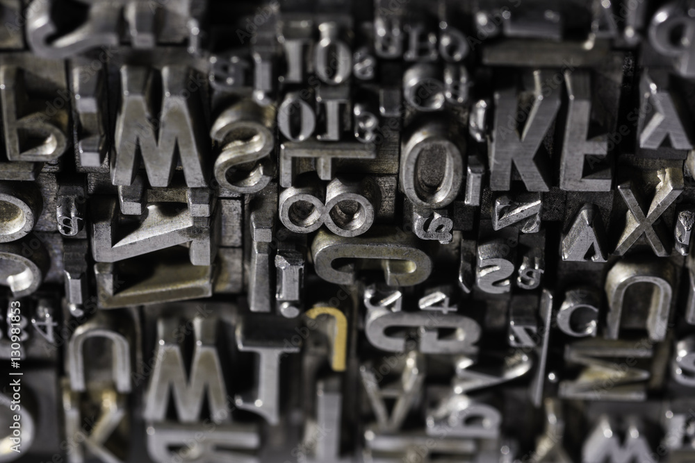 Fototapeta premium Metal Letterpress Types. 