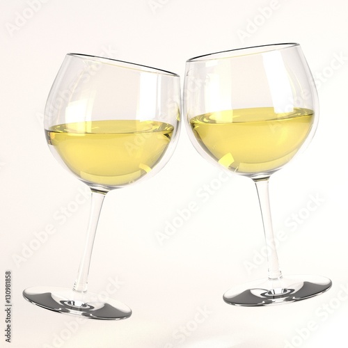 3d render of raising glass of wine
