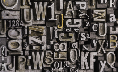 Metal Letterpress Types. 