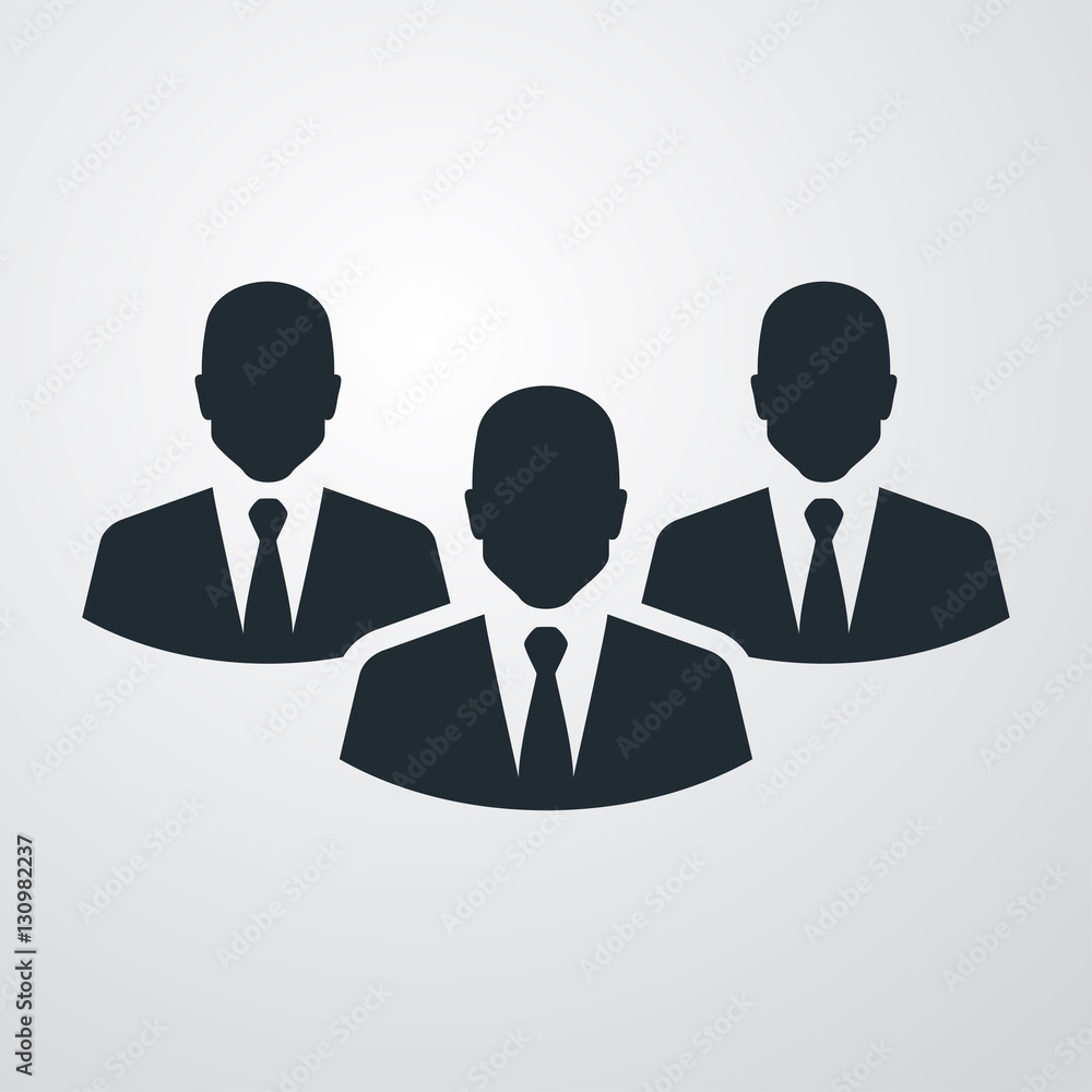 Icono plano grupo hombres de negocio en fondo degradado Icono plano grupo hombres de negocio en fondo degradado