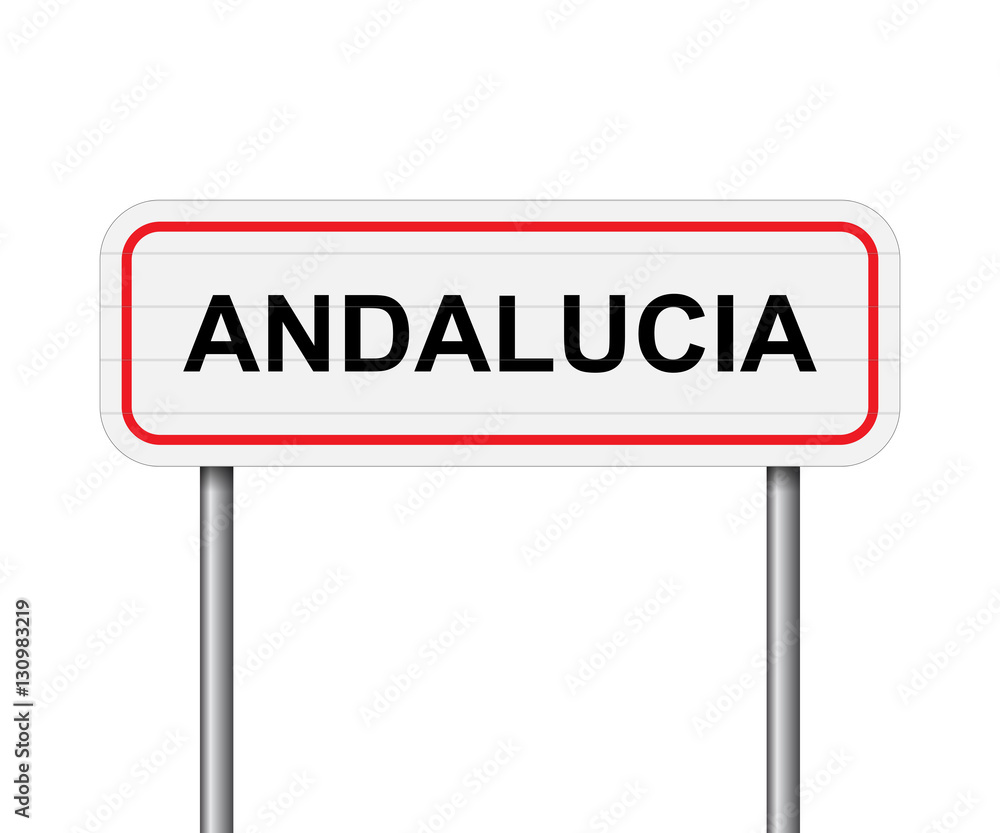 Welcome to Andalusia, Spain road sign vector Welcome to Andalusia, Spain road sign vector