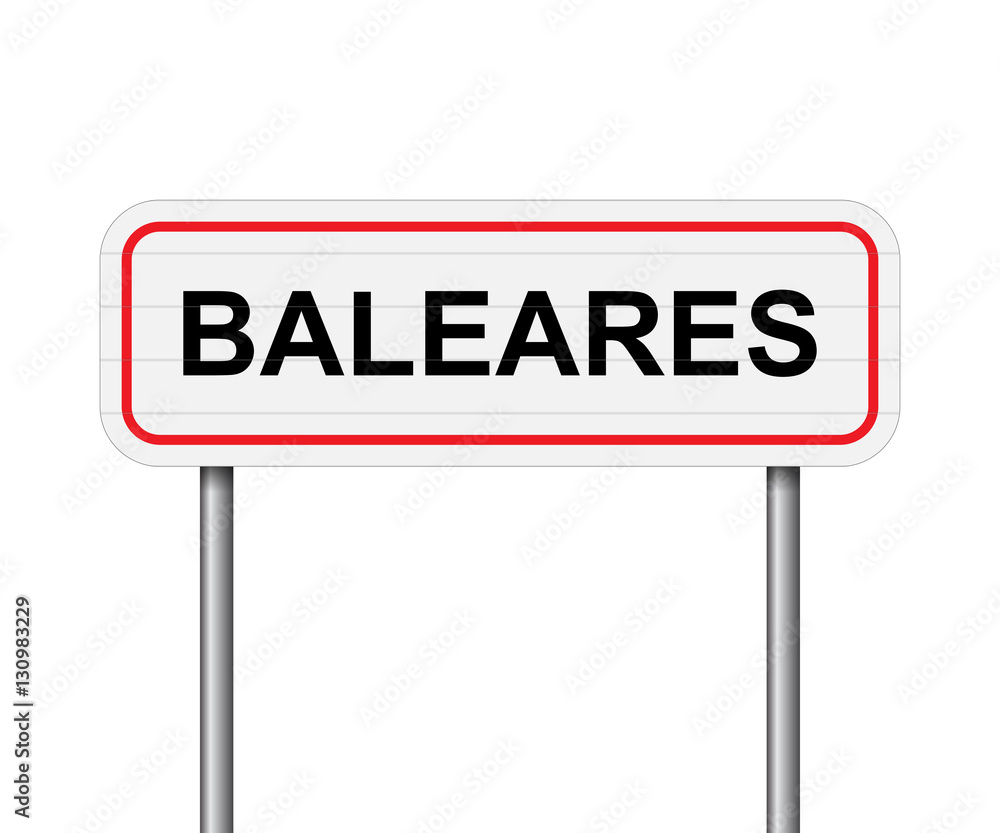 Welcome to Balearics, Spain road sign vector
