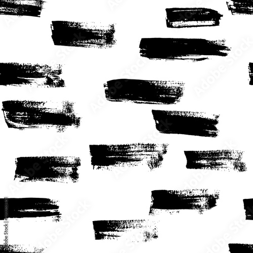 Seamless vector handmade abstract brush strokes background. Ink grunge pattern