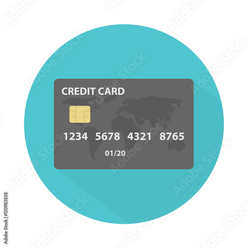Credit card icon with long shadow