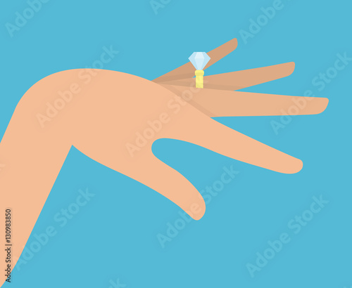 Diamond engagement ring on a womans finger