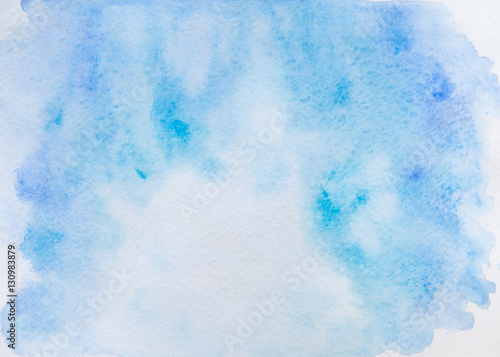 Abstract blue watercolor on white background.This is watercolor