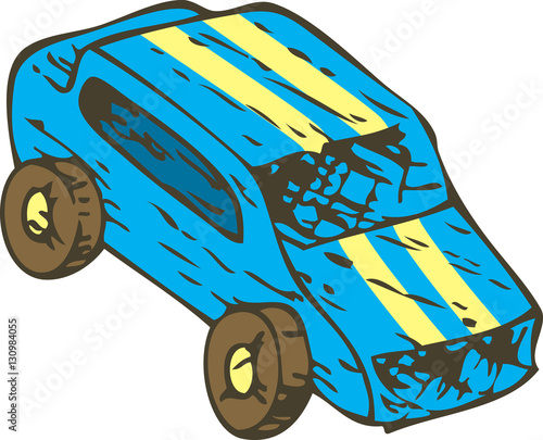 Blue Wooden Toys Car