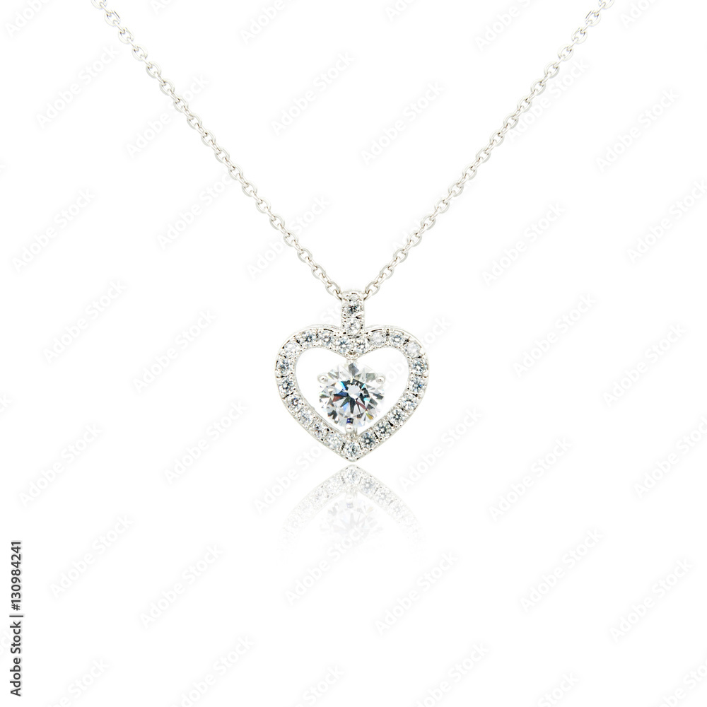 Silver fashion pendant isolated on white Silver fashion pendant isolated on white