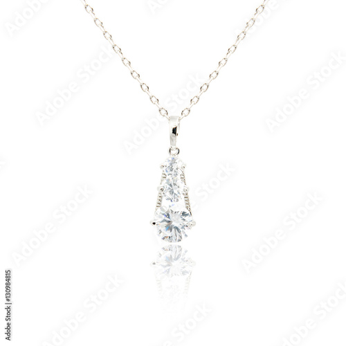 Diamond pendant isolated on white
