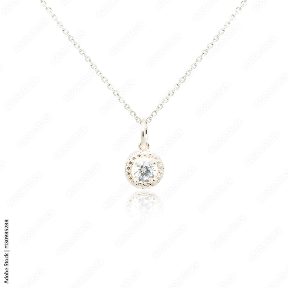 Diamond pendant isolated on white Diamond pendant isolated on white