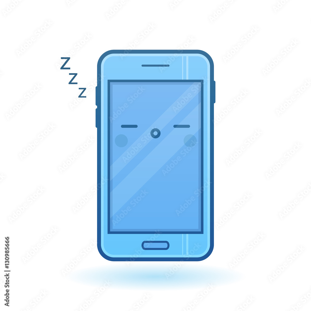 Sleeping smartphone vector icon. Kawaii cheerful mobile. Blue cartoon phone  with funny face. Online apps. Modern digital colorful illustration for web.  Stock Vector | Adobe Stock