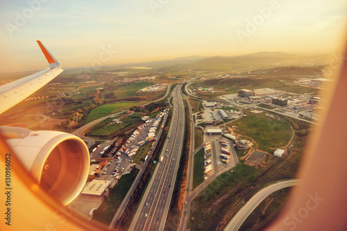 Turkey, landing aircraft, Istanbul highangel view from plane photo