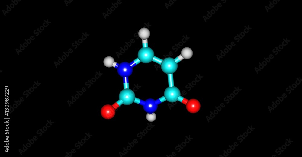 Uracil molecular structure isolated on black Uracil molecular structure isolated on black