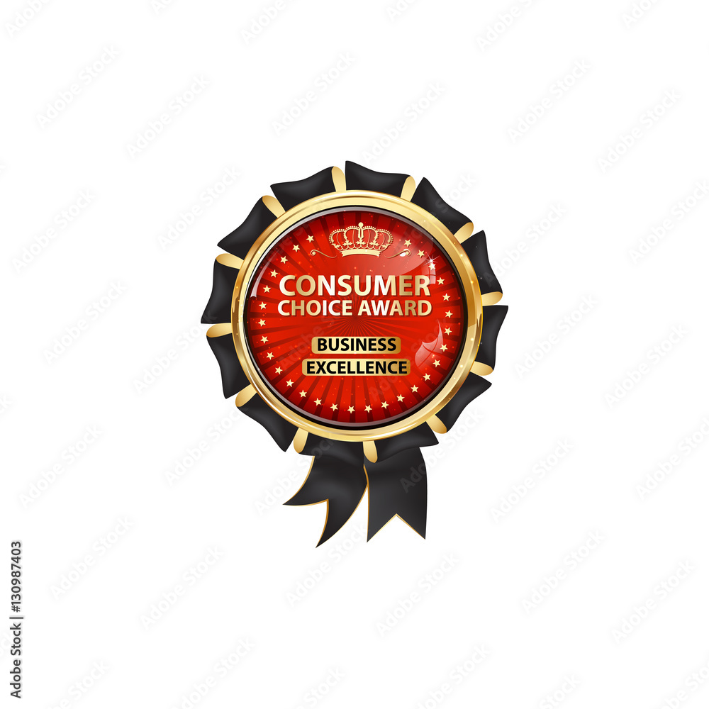 Consumer Choice award. Business Excellence - luxurious ribbon award for business / companies Consumer Choice award. Business Excellence - luxurious ribbon award for business / companies