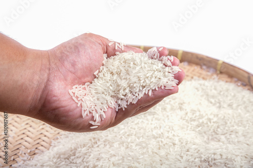 hand holding rice