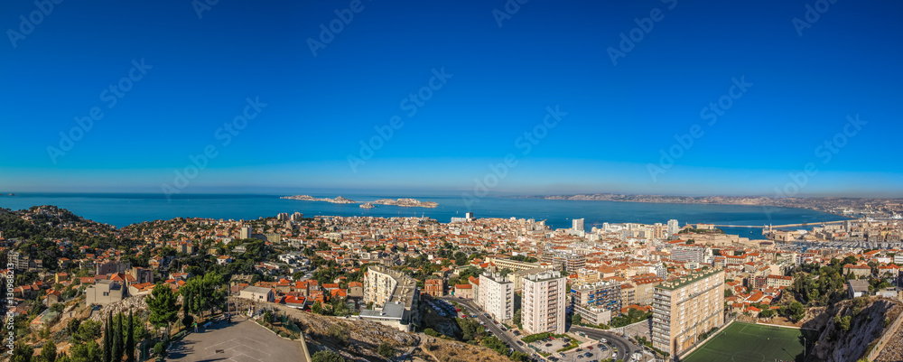 Panorama of the city of Marseille in southern France