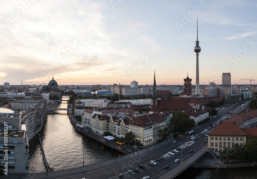 Berlin Stadtausblick am Abend