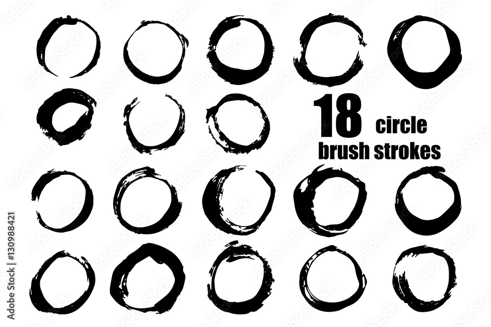 Vector set of grunge circle brush stroke Vector set of grunge circle brush stroke