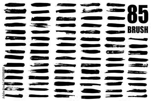 Vector set of different grunge brush strokes.