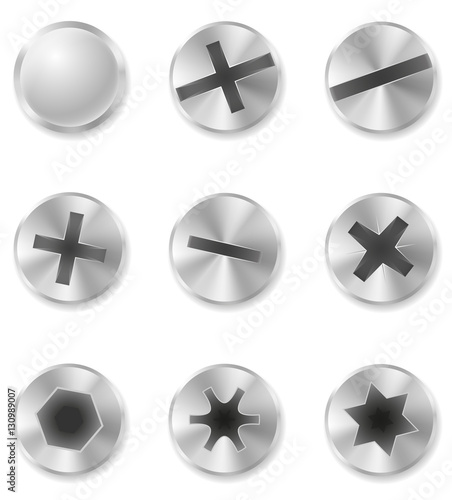 screws bolts and rivet vector illustration