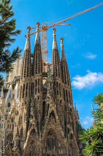 View of the Temple of the Sagrada Familia in Barcelona