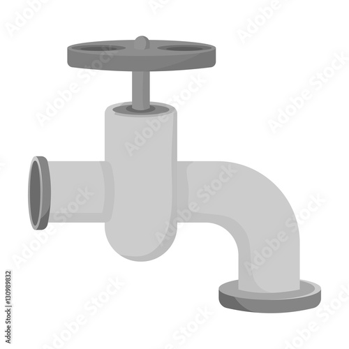 Tap icon in monochrome style isolated on white background. Build and repair symbol stock vector illustration.