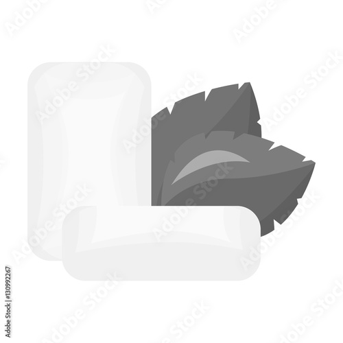 Mint chewing gum icon in monochrome style isolated on white background. Dental care symbol stock vector illustration.