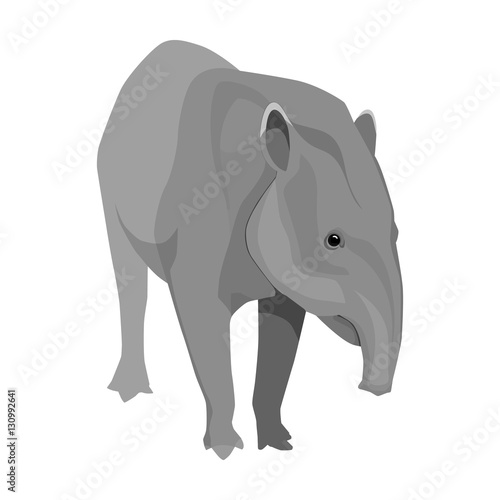 Mexican tapir icon in monochrome style isolated on white background. Mexico country symbol stock vector illustration.