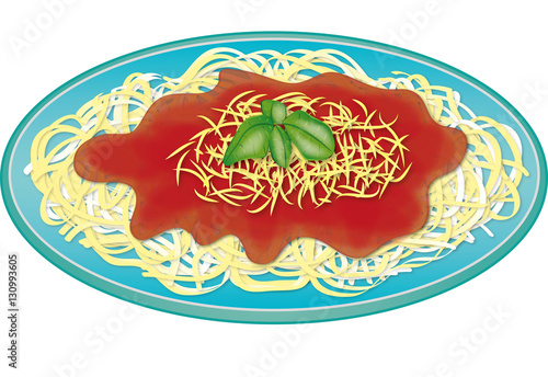 Pasta food illustration in Adobe Illustrator with HQ jpg preview image.