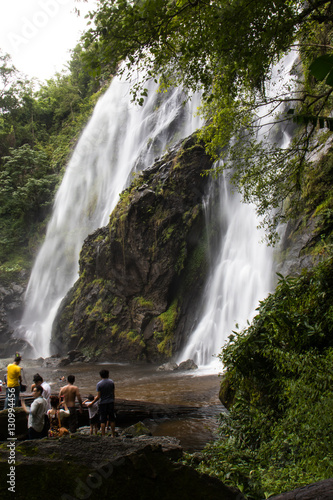 People with high waterfall.