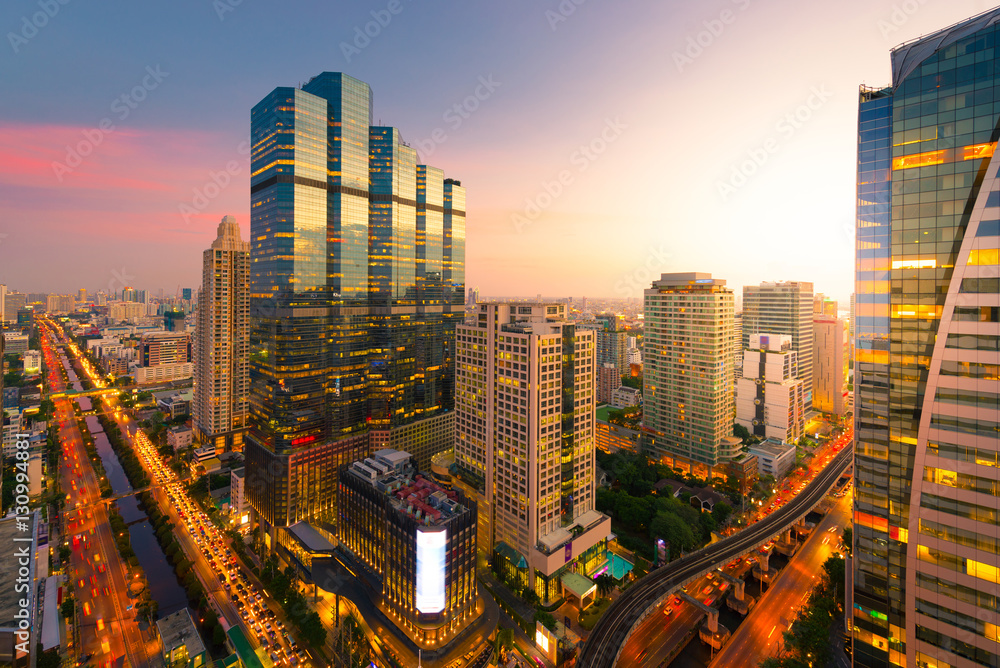 Naklejka premium Bangkok business district