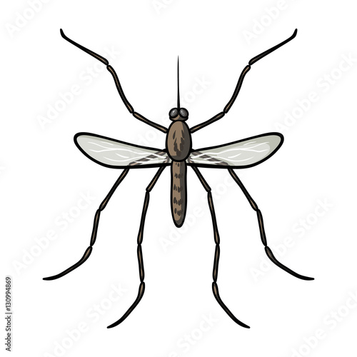 Mosquito icon in cartoon style isolated on white background. Insects symbol stock vector illustration.