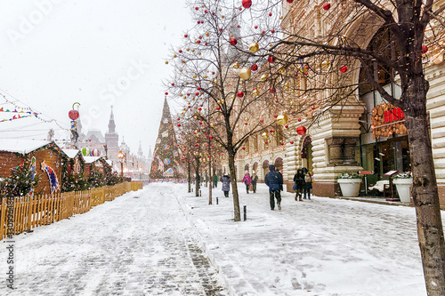 Christmas in Moscow. festive decoration Red Square © dimbar76