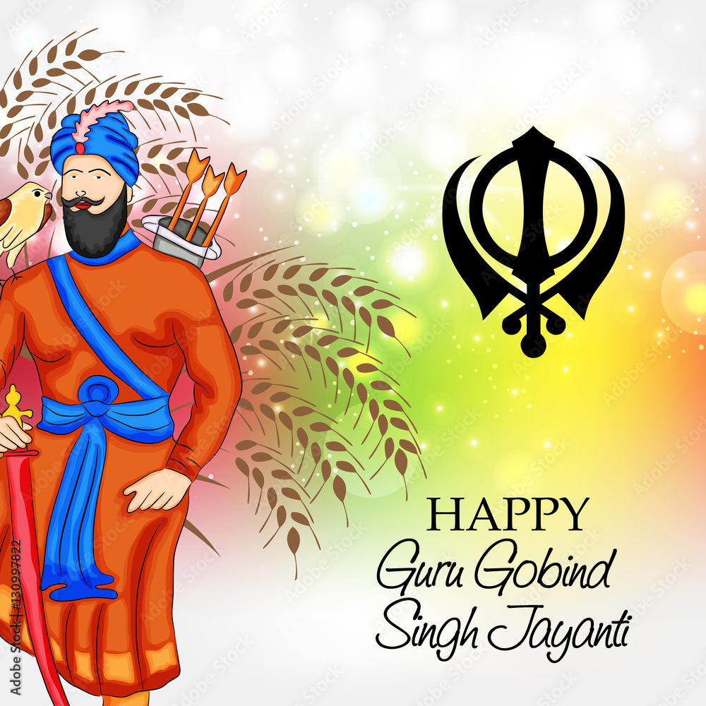 Happy Guru Gobind Singh Jayanti Stock Illustration | Adobe Stock