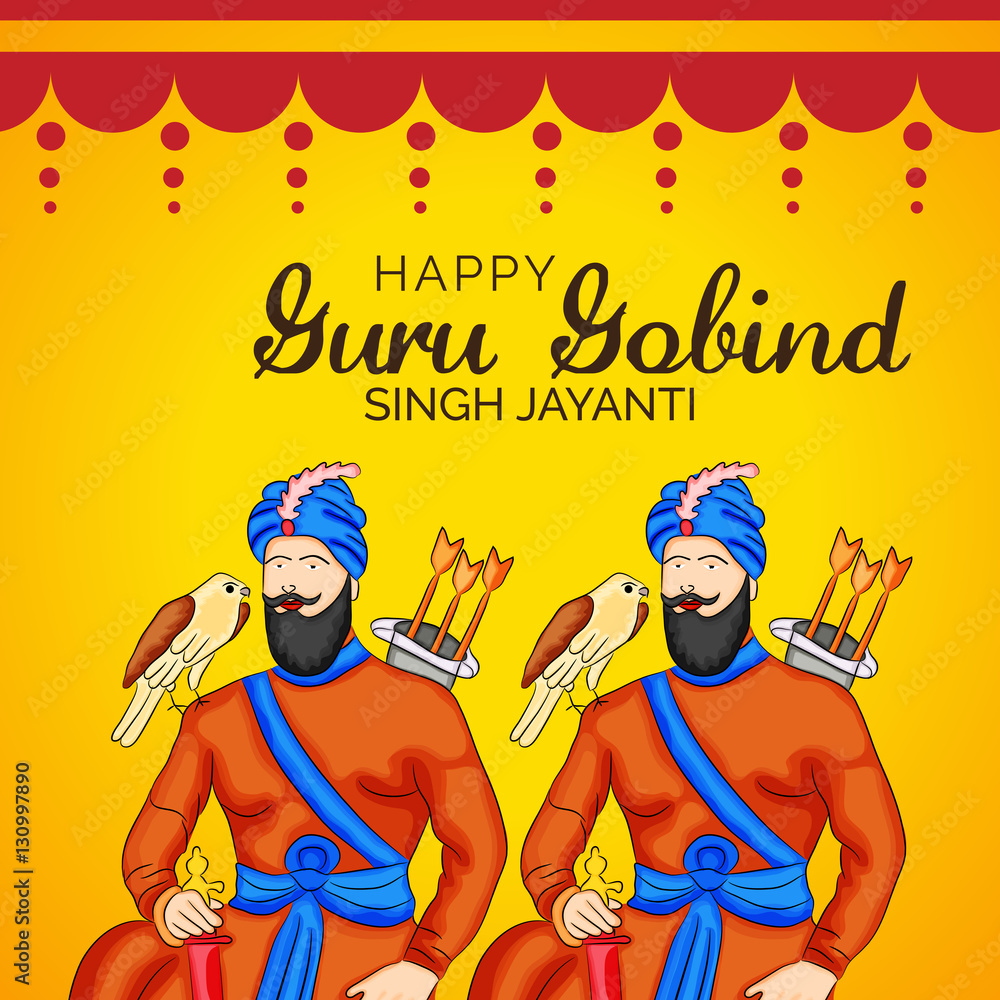 Happy Guru Gobind Singh Jayanti Stock Illustration | Adobe Stock