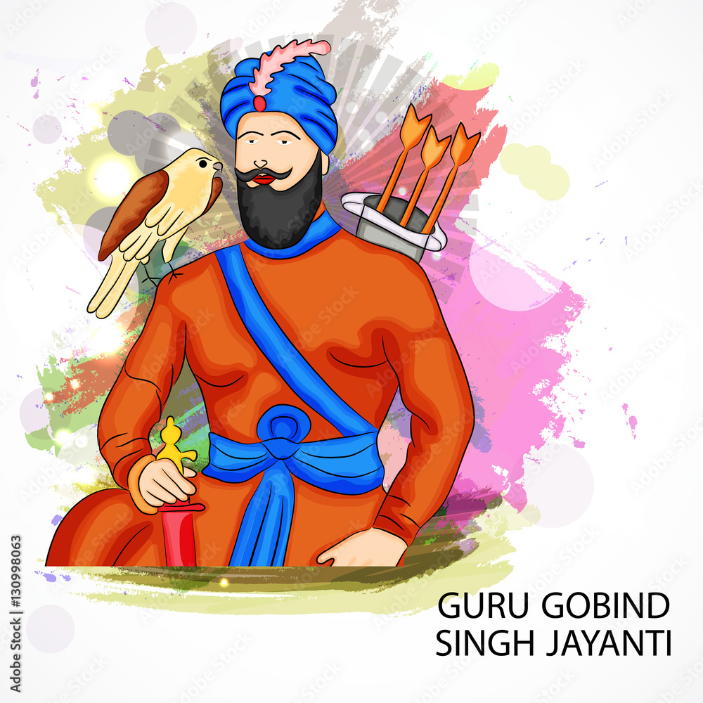 Happy Guru Gobind Singh Jayanti Stock Illustration | Adobe Stock