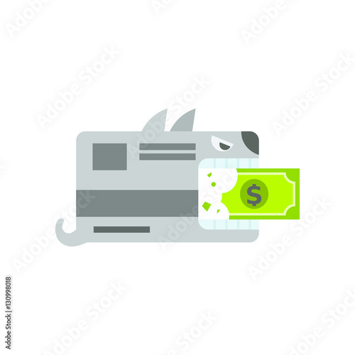 Angry credit card in rush icon