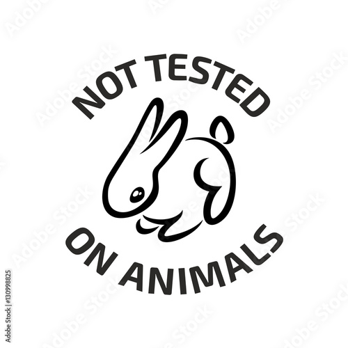 Animal testing black logo icon with rabbit