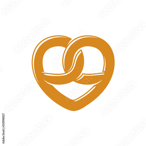 Bretzel heart love logo