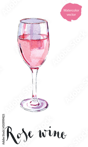 Wineglass of rose wine