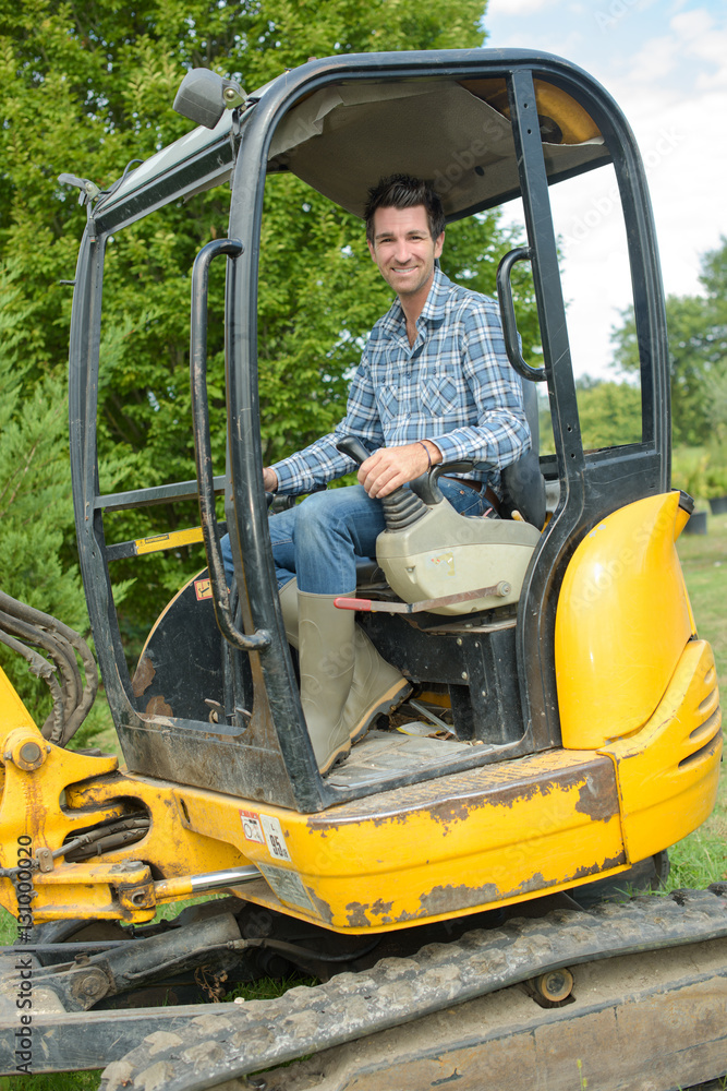 Portrait of man in digger