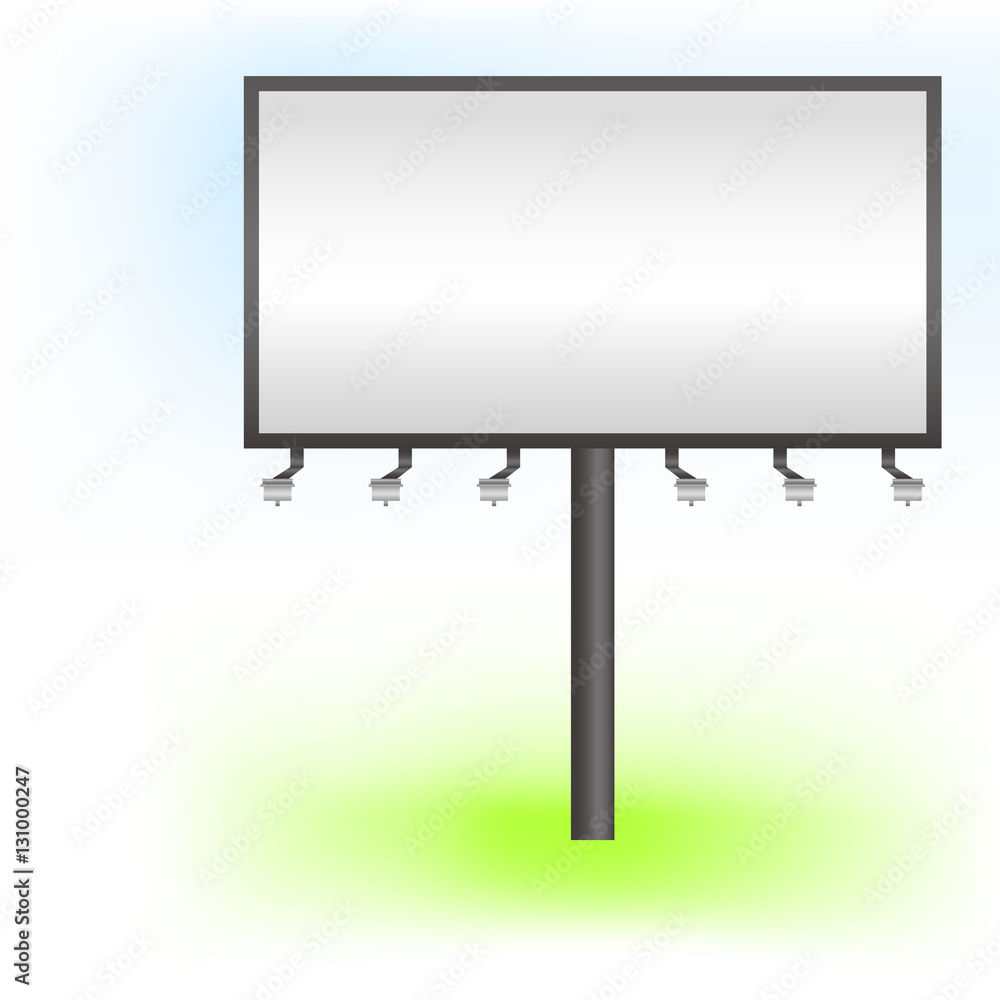 Obraz premium Free billboard Vector illustration Realistic free billboard standing on white and green background