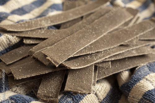 Swiss flat buckwheat noodles, pizzoccheri photo